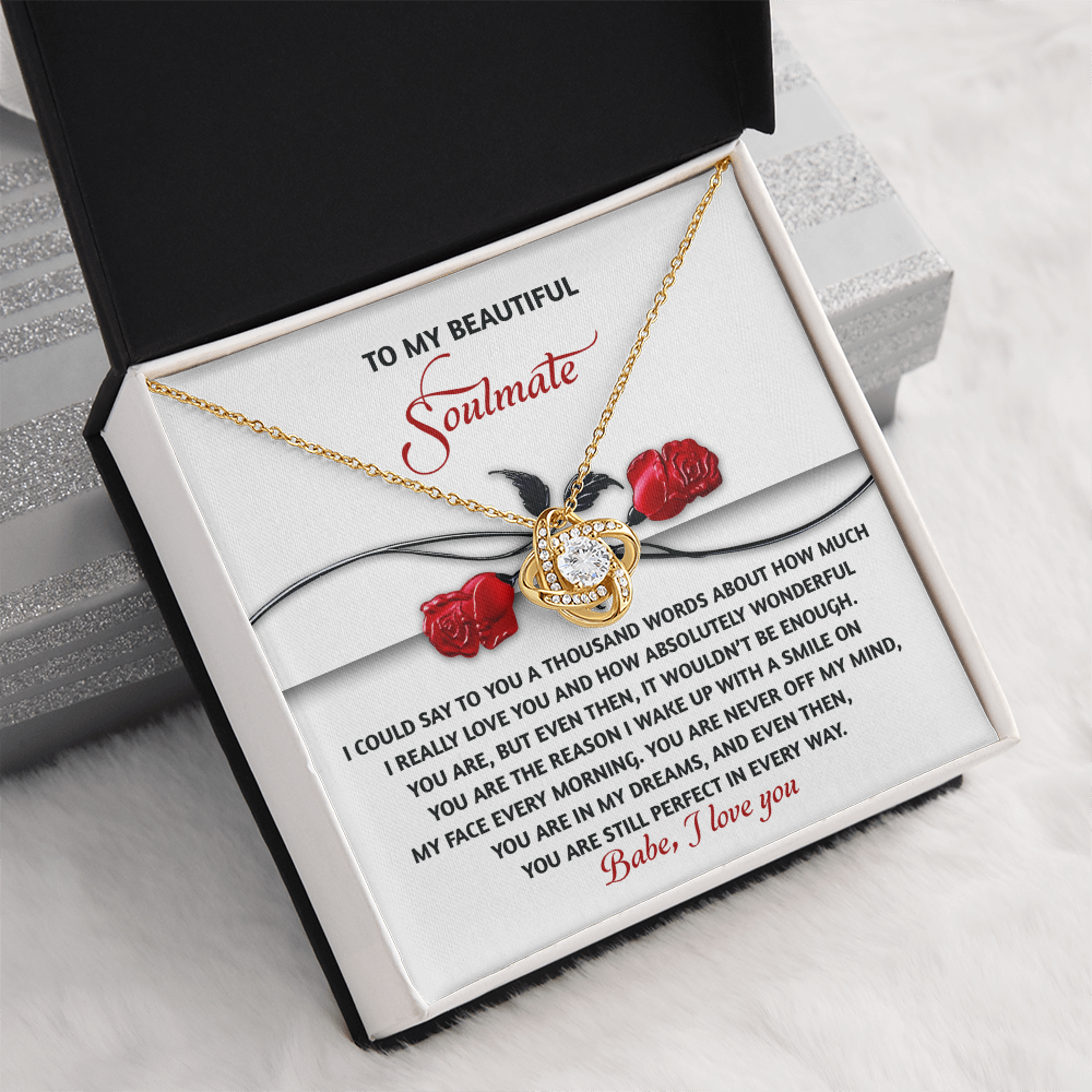 To My Beautiful Soulmate Necklace, Girlfriend Birthday Gifts For Women, Valentine Jewelry For Women, Best Girlfriend Gifts For Women