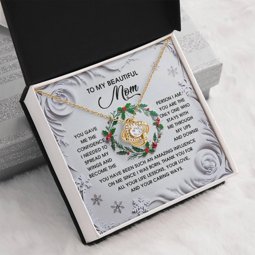 To My Beautiful Mom Necklace, Christmas Gifts For Mom From Son, Mom Gifts For Christmas From Daughter, Jewelry For Mom Christmas
