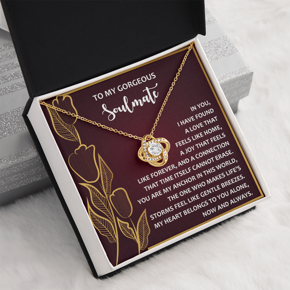 To My Gorgeous Soulmate Necklace, Sterling Silver Necklace For Girlfriend, Valentine Gift For Wife From Husband, Necklace For Girlfriend Gold