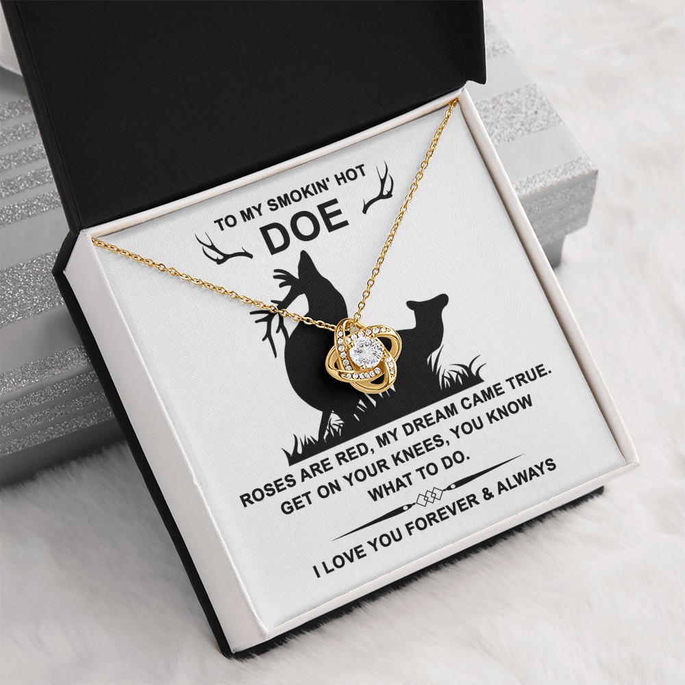 To My Smokin' Hot Doe Necklace, My Soulmate Necklace For Her, To My Wife Valentine's Day Gift, San Valentine Gift For Her, Soulmate Gifts For Her