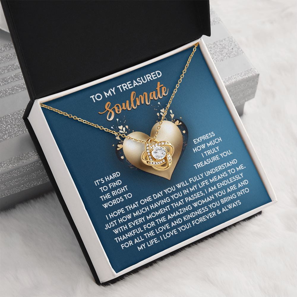 To My Treasured Soulmate Necklace, Valentine Gifts For Women, Valentine Jewelry For Women, Romantic Valentine's Day Gift, Valentine For Her Gift
