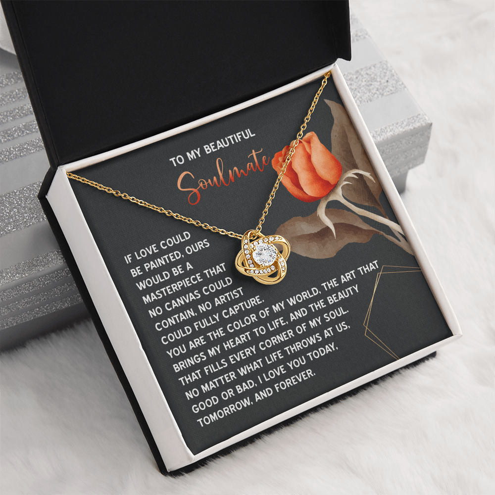 To My Beautiful Soulmate Necklace, Birthdays Gifts For Girlfriend, Valentine's Day Gifts, Romantic Valentine's Day Gift, Gold Necklace For Girlfriend