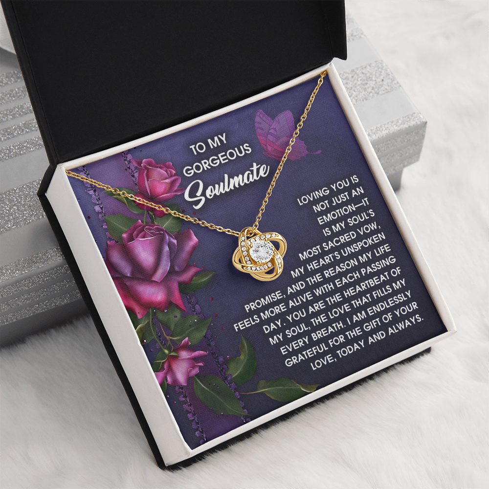 To My Gorgeous Soulmate Necklace, Best Christmas Gift For Girlfriend, My Soulmate Necklace For Her, To My Wife Valentine's Day Gift