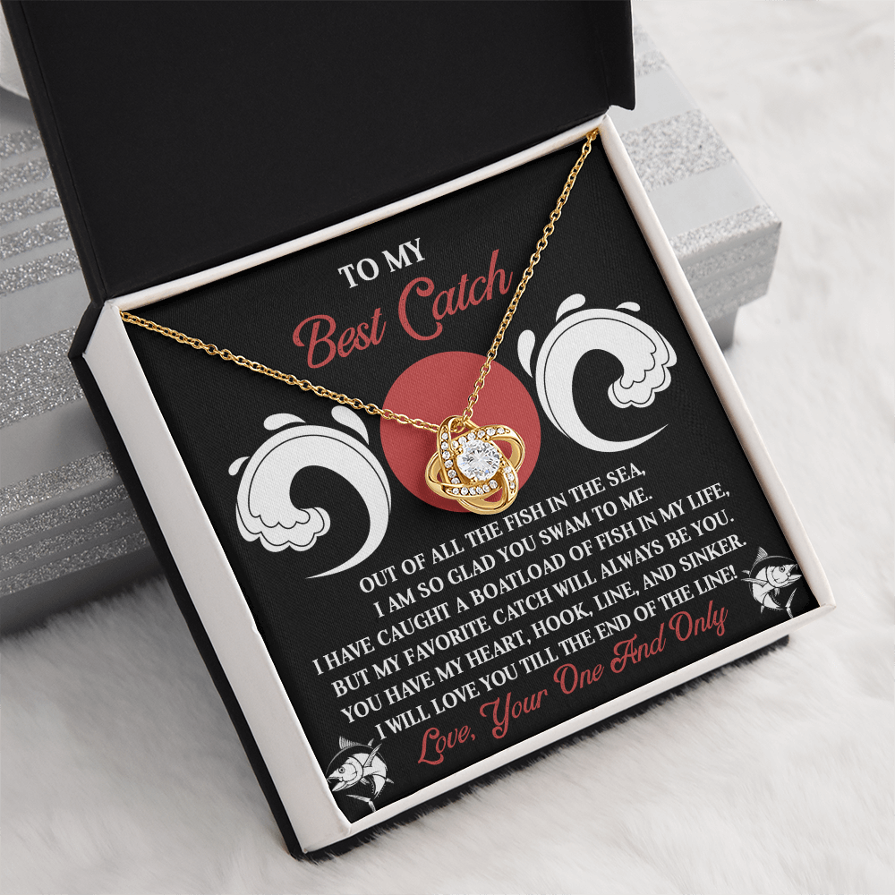 To My Best Catch Necklace, Best Valentine Gifts For Wife, Valentine Gifts For Husbands From Wife, Necklace For Valentine's Day, Valentine's Day Gifts