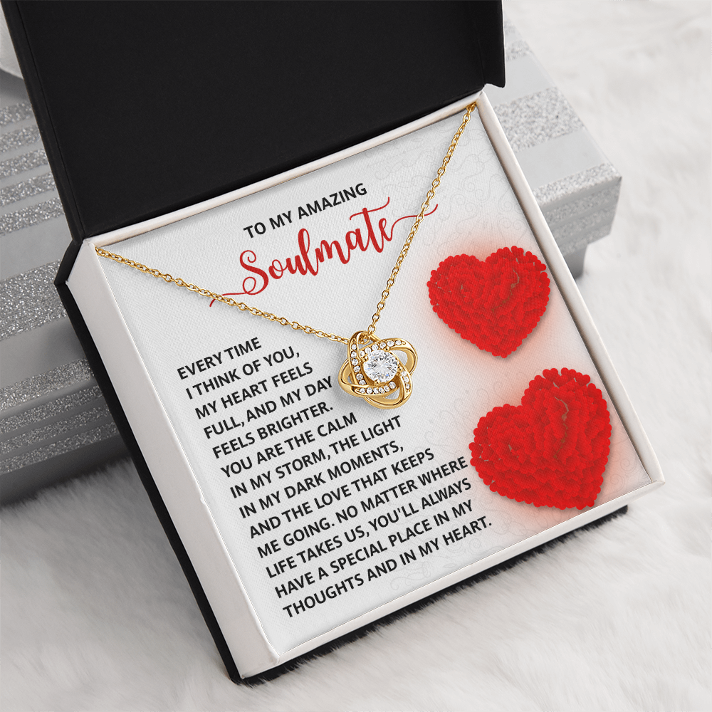 To My Amazing Soulmate Necklace, Gift Necklace For Girlfriend, San Valentine Gift For Her, Valentine Birthday Gifts, Jewelry Gifts For Girlfriend