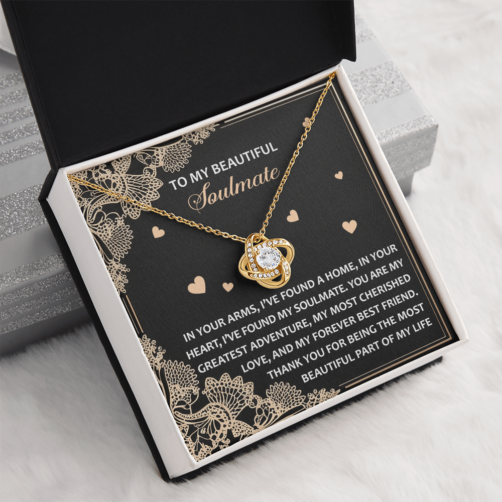 To My Beautiful Soulmate Necklace, Anniversary Gifts For Women Girlfriend, Valentine Gift For Wife, Valentine's Day Necklace For Her