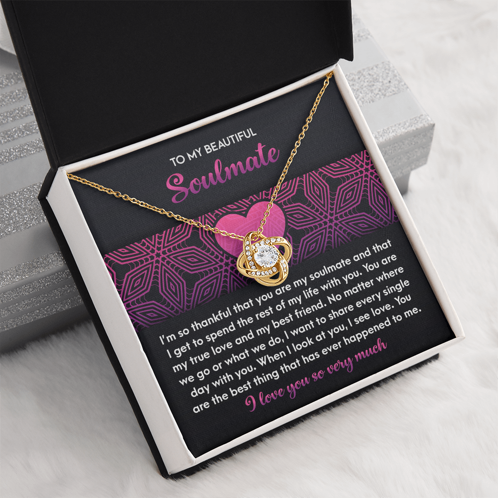 To My Beautiful Soulmate Necklace, Valentine Jewelry For Women, Valentine Gift For My Wife, Unique Valentine Gifts For Her, Valentine For Her Gift