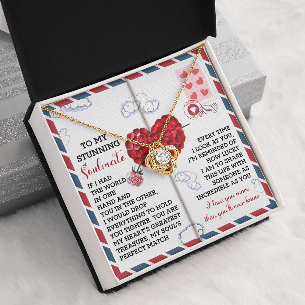 To My Stunning Soulmate Necklace, Gifts For Her Birthday Girlfriend, Necklace For Valentine's Day, Valentine Day For Wife, Love Gifts For Girlfriend