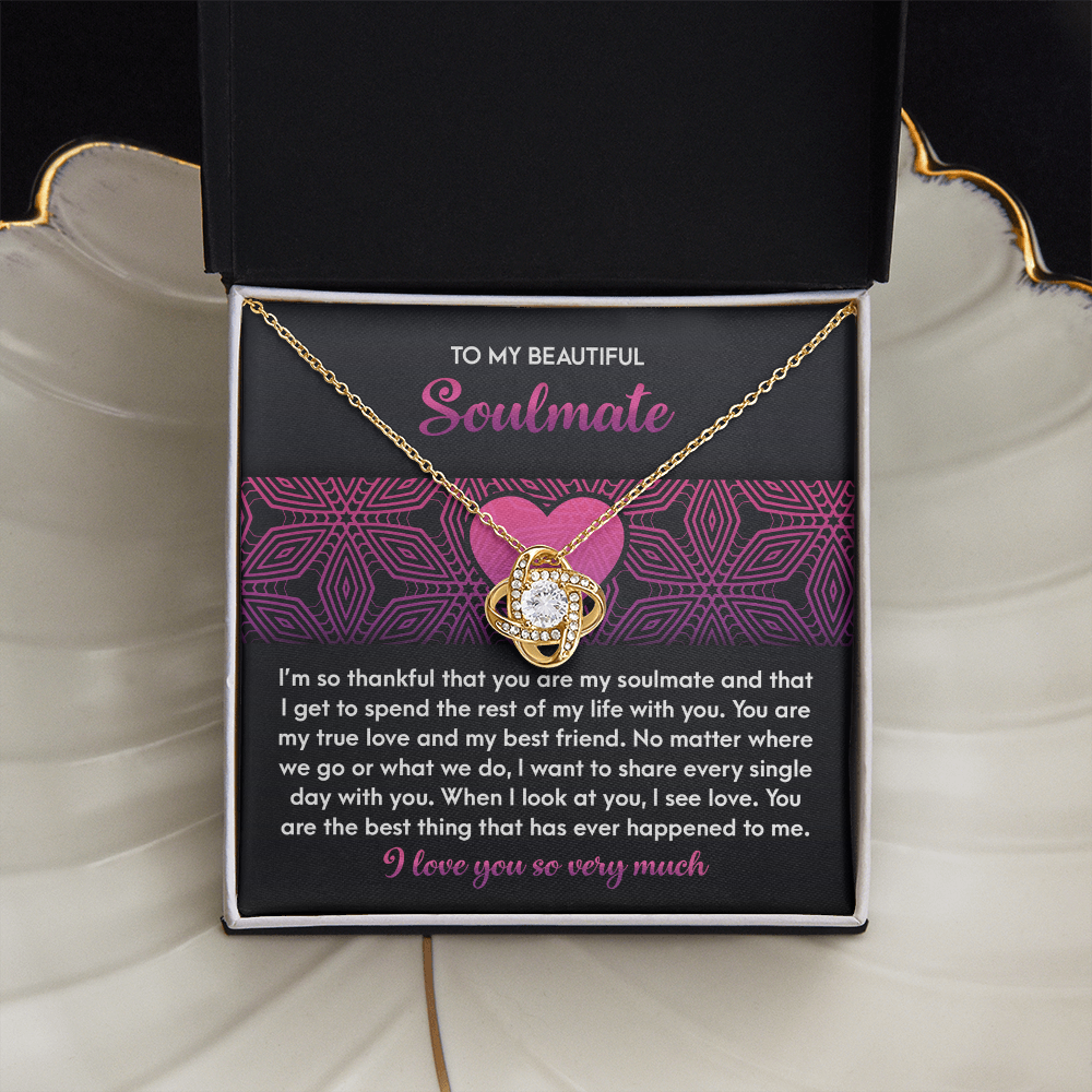 To My Beautiful Soulmate Necklace, Valentine Jewelry For Women, Valentine Gift For My Wife, Unique Valentine Gifts For Her, Valentine For Her Gift
