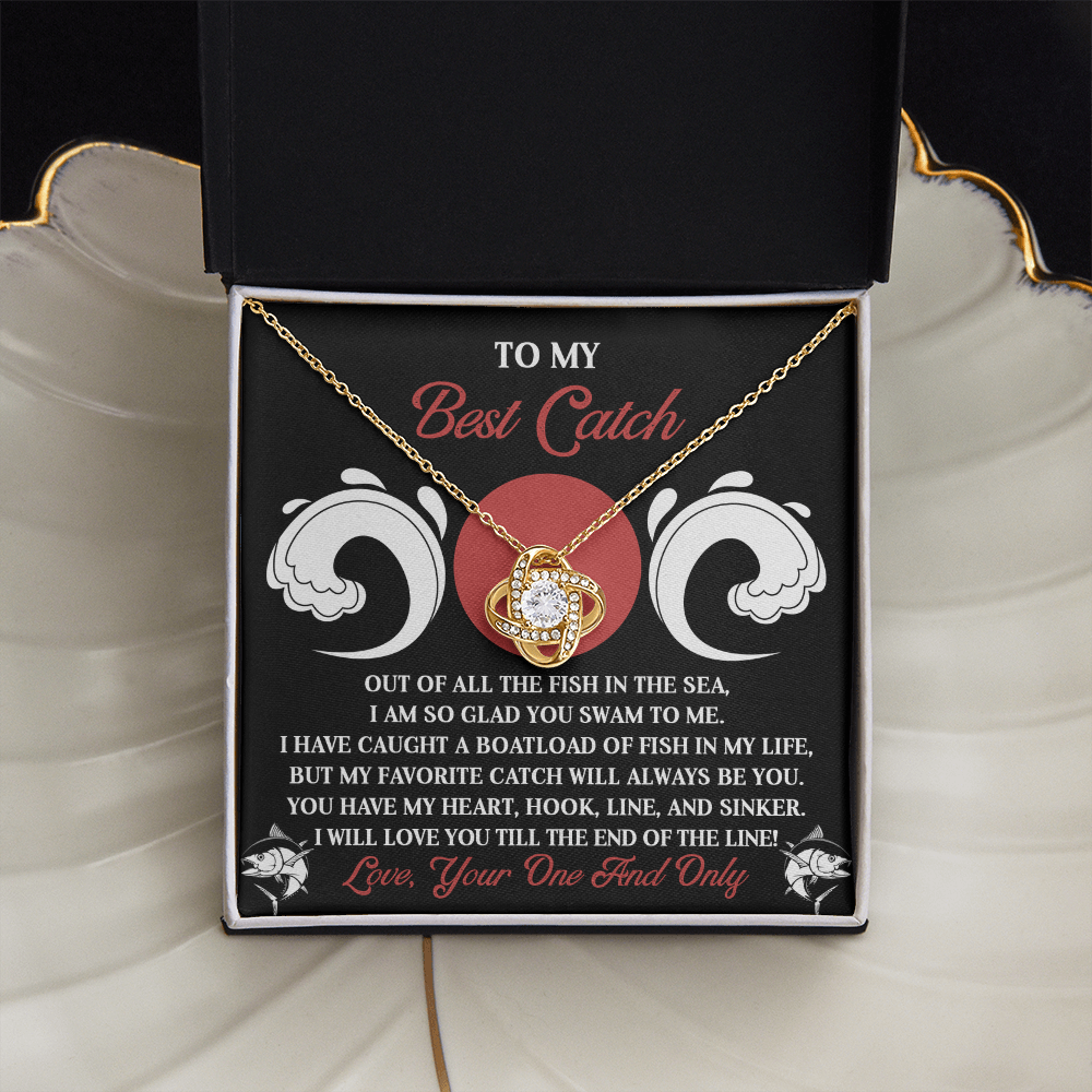 To My Best Catch Necklace, Best Valentine Gifts For Wife, Valentine Gifts For Husbands From Wife, Necklace For Valentine's Day, Valentine's Day Gifts