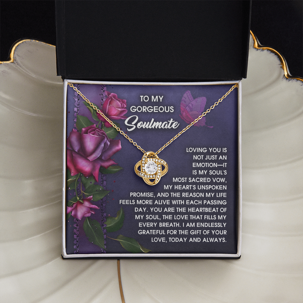 To My Gorgeous Soulmate Necklace, Best Christmas Gift For Girlfriend, My Soulmate Necklace For Her, To My Wife Valentine's Day Gift