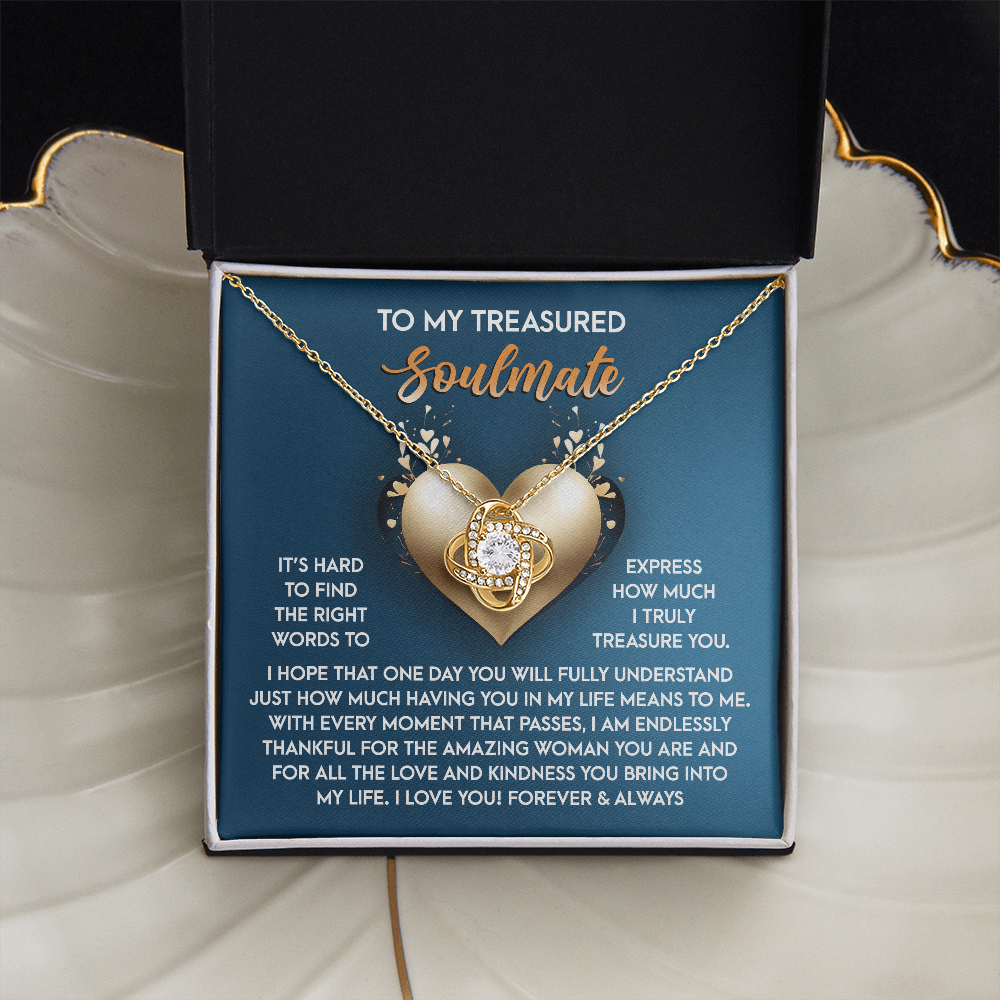 To My Treasured Soulmate Necklace, Valentine Gifts For Women, Valentine Jewelry For Women, Romantic Valentine's Day Gift, Valentine For Her Gift