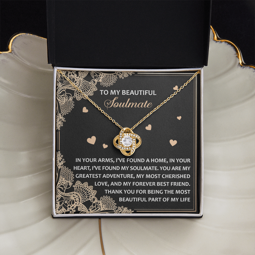 To My Beautiful Soulmate Necklace, Anniversary Gifts For Women Girlfriend, Valentine Gift For Wife, Valentine's Day Necklace For Her