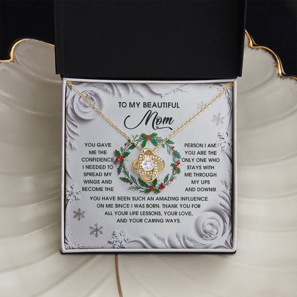 To My Beautiful Mom Necklace, Christmas Gifts For Mom From Son, Mom Gifts For Christmas From Daughter, Jewelry For Mom Christmas