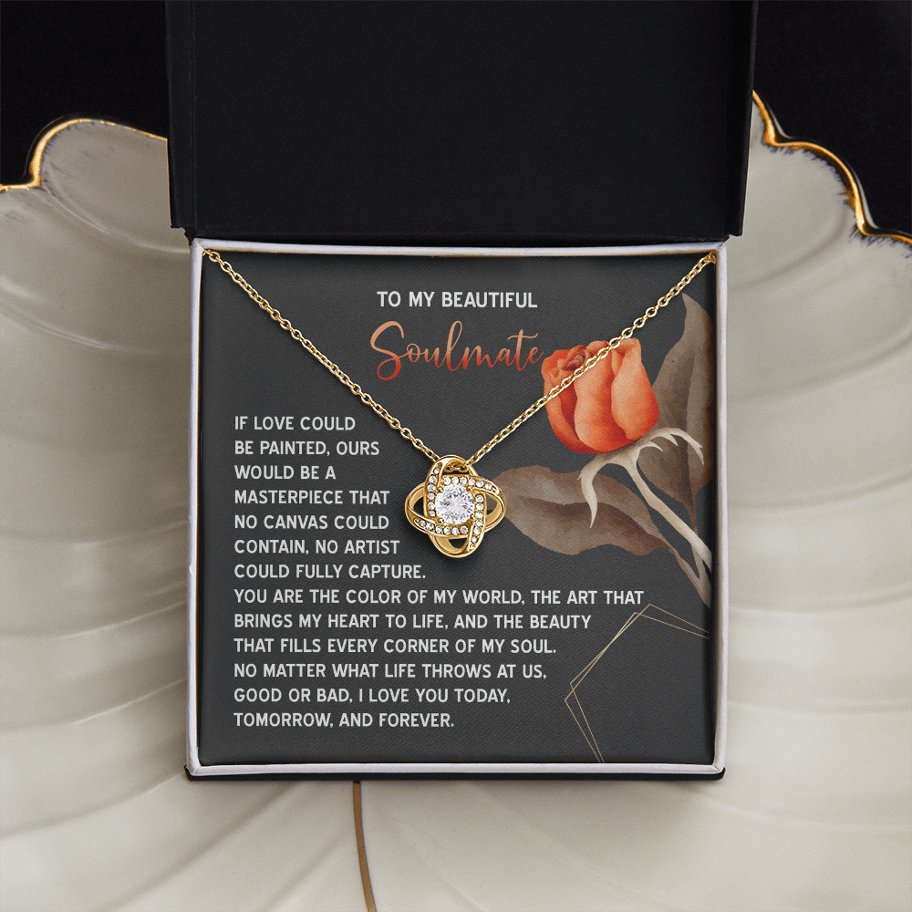 To My Beautiful Soulmate Necklace, Birthdays Gifts For Girlfriend, Valentine's Day Gifts, Romantic Valentine's Day Gift, Gold Necklace For Girlfriend