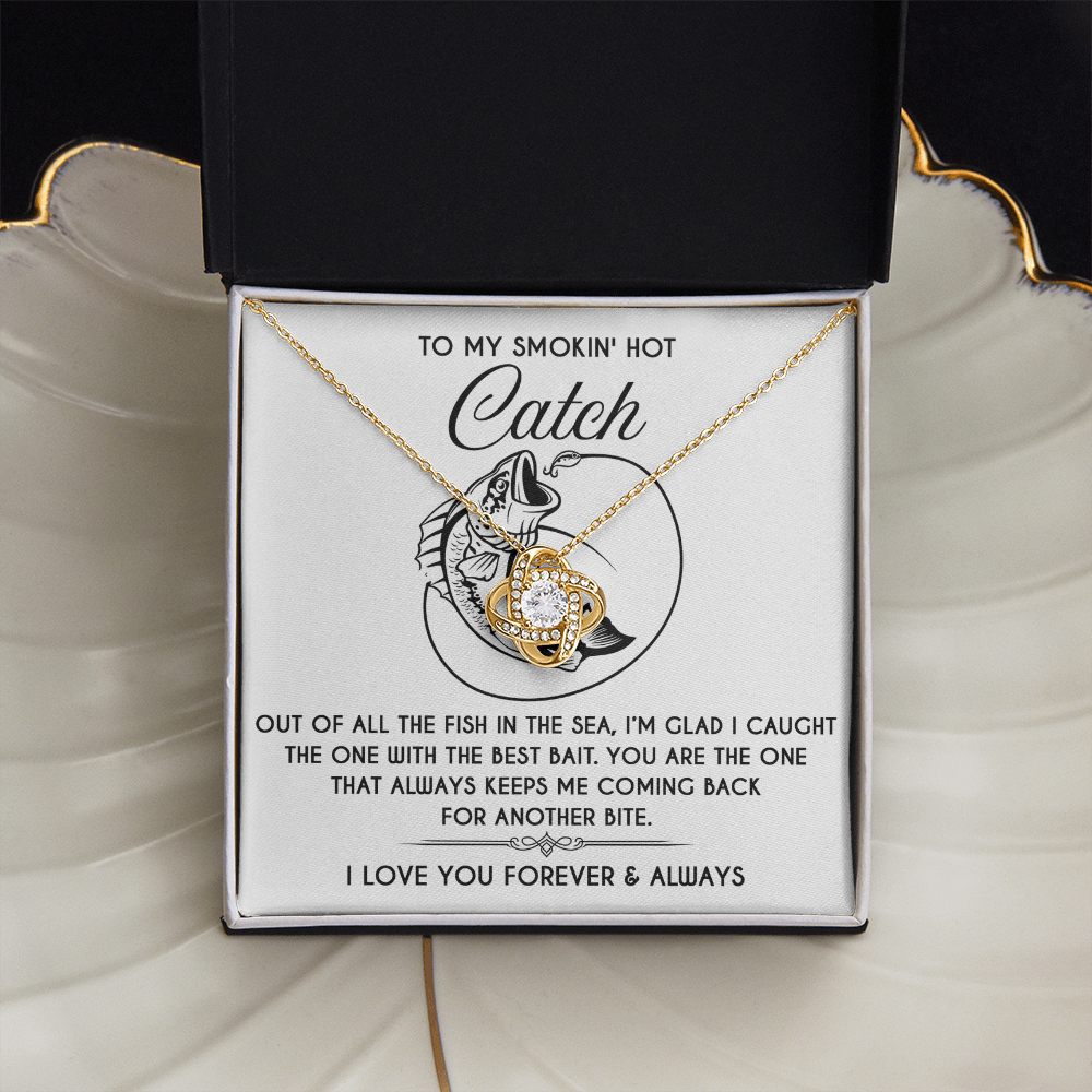 To My Smokin' Hot Catch Necklace, Soulmate Necklace For Her, Valentine Card For Wife Romantic, Best Valentine Gift For Wife, Valentine Day For Wife