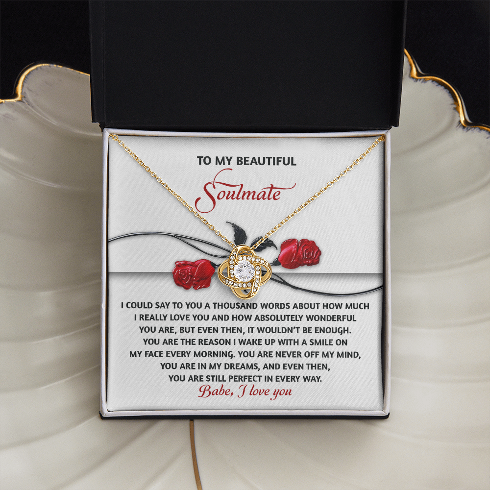 To My Beautiful Soulmate Necklace, Girlfriend Birthday Gifts For Women, Valentine Jewelry For Women, Best Girlfriend Gifts For Women