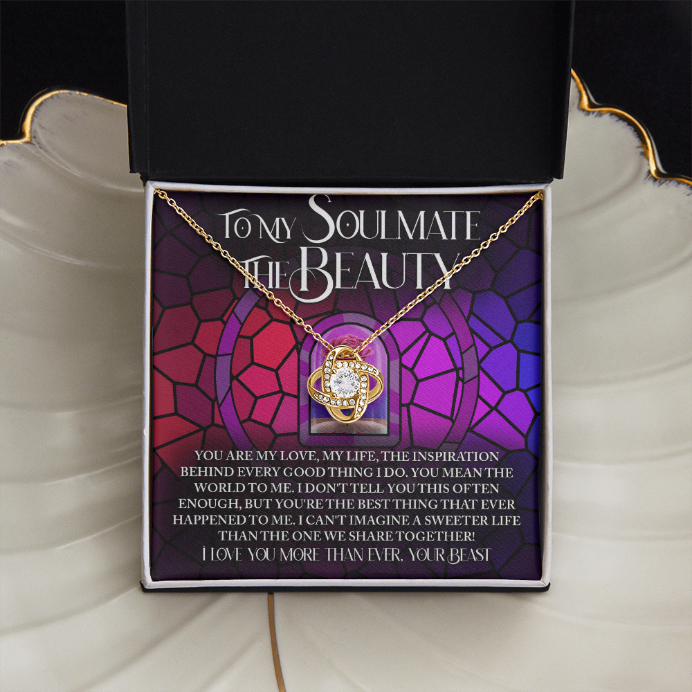 To My Soulmate The Beauty Necklace, Valentine's For Her, Valentine Necklaces For Women, Valentine Day For Wife, Unique Valentine Gifts For Her