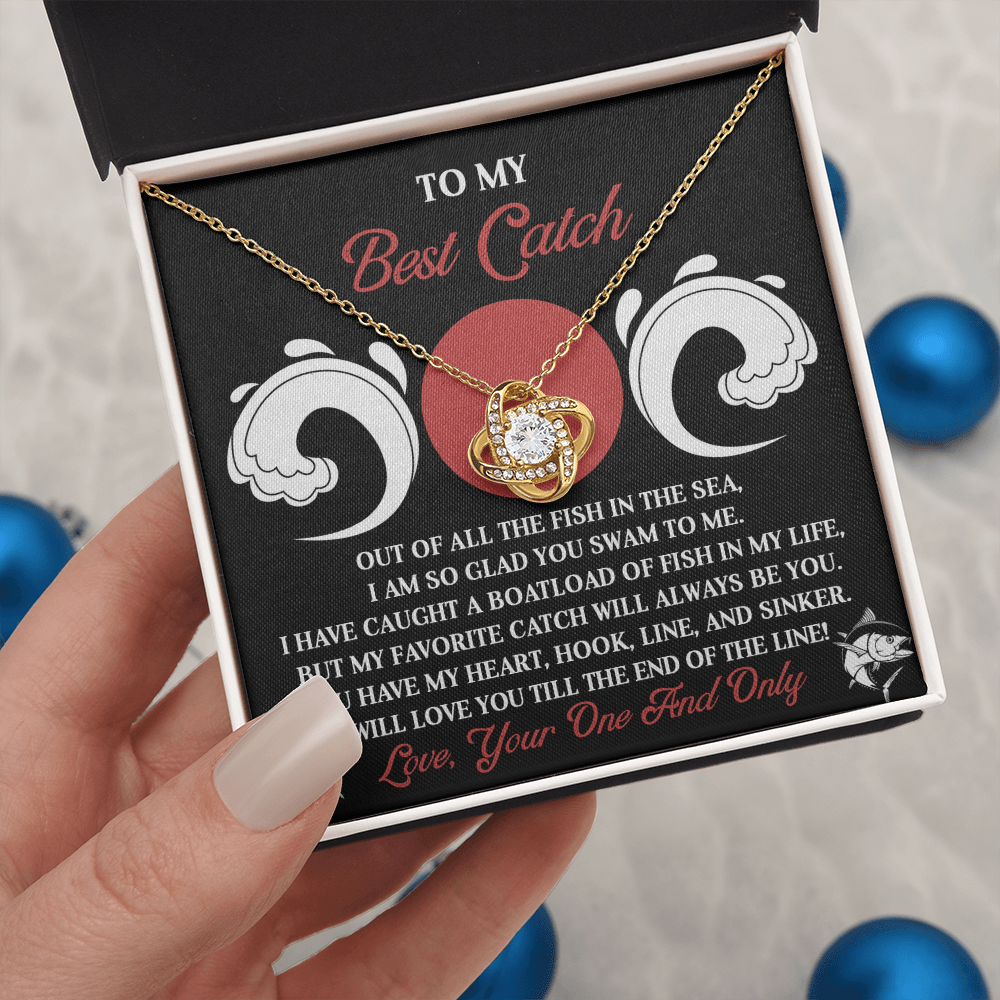 To My Best Catch Necklace, Best Valentine Gifts For Wife, Valentine Gifts For Husbands From Wife, Necklace For Valentine's Day, Valentine's Day Gifts