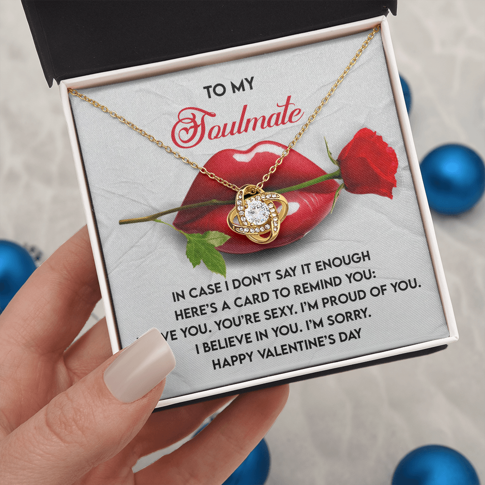 To My Soulmate Necklace, Valentine's For Her, Valentine's Day Gift, Valentine's Day Gift Wife, Valentine Jewelry For Women