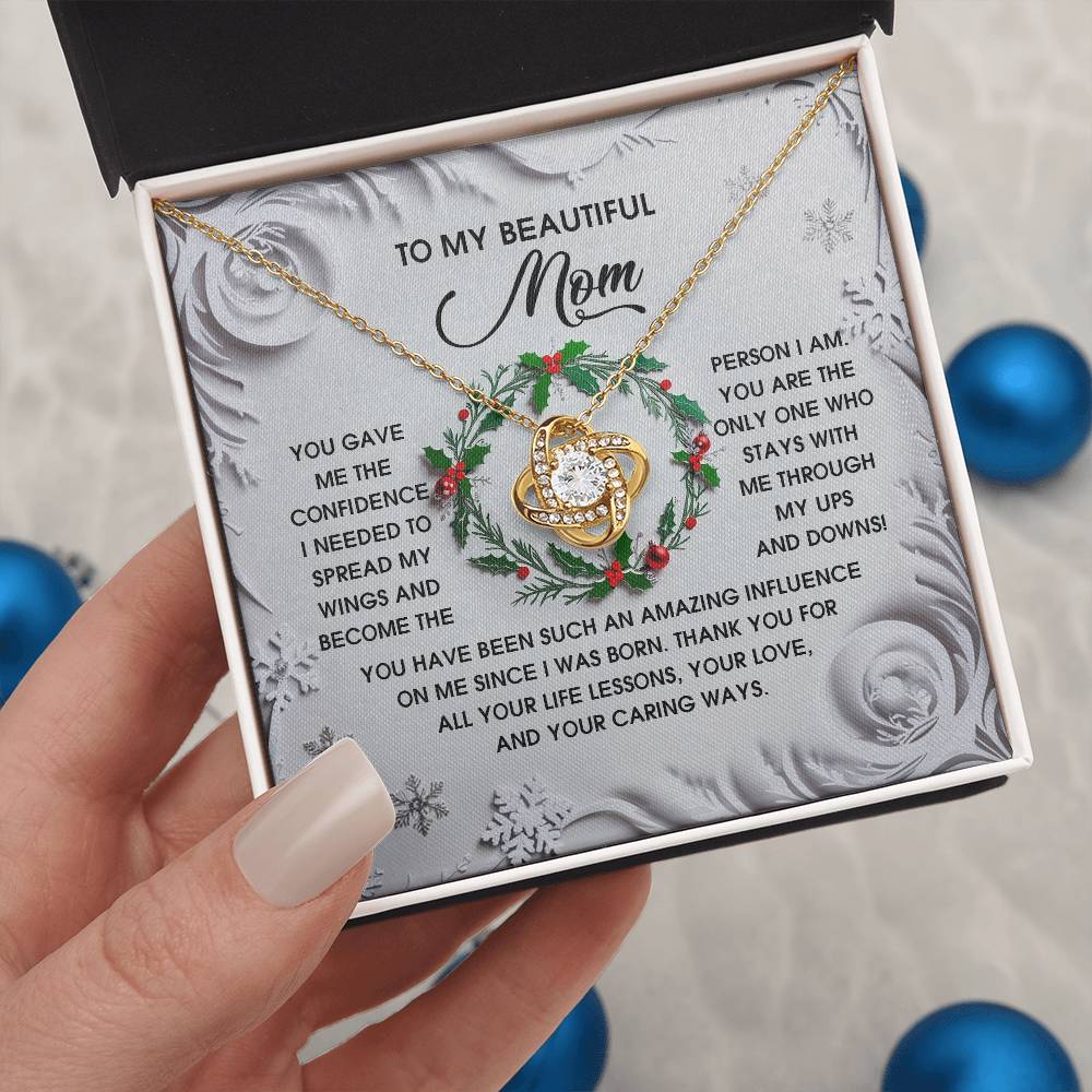 To My Beautiful Mom Necklace, Christmas Gifts For Mom From Son, Mom Gifts For Christmas From Daughter, Jewelry For Mom Christmas