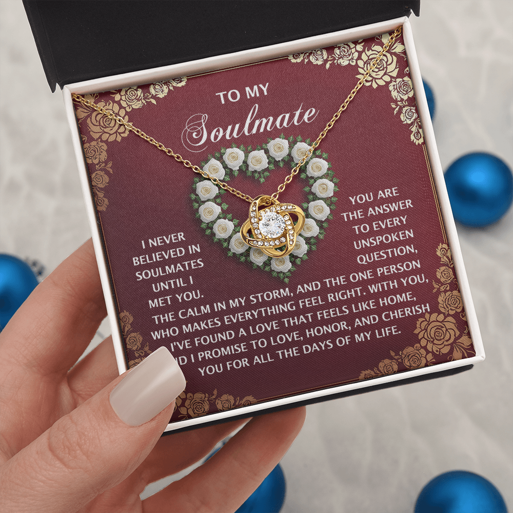 To My Soulmate Necklace, Valentine Gift For My Wife, Valentine Gifts For Her Romantic, Valentine Gifts For Husbands From Wife, Valentine For Her Gift