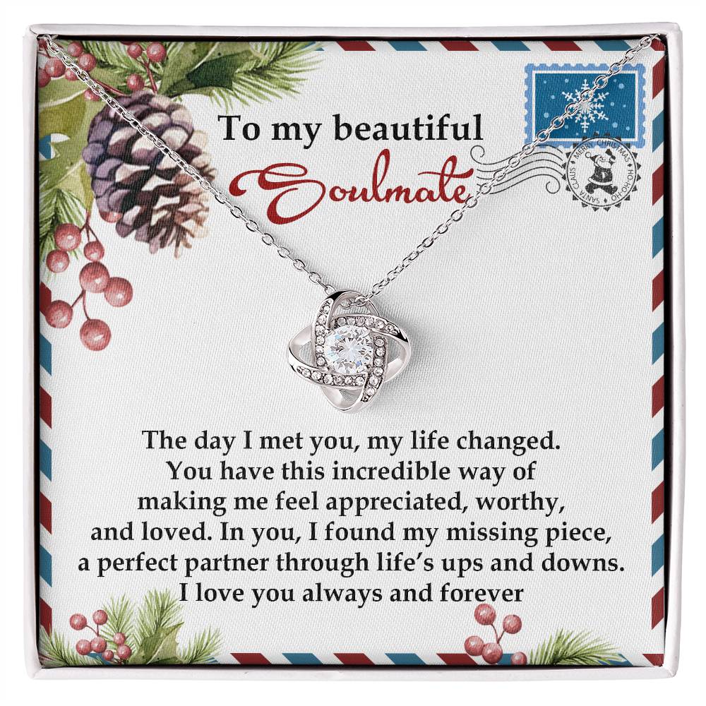 To My Beautiful Soulmate Necklace, Soulmate Necklace For Women, Good Gifts For Girlfriend For Christmas, Christmas Gifts For My Wife