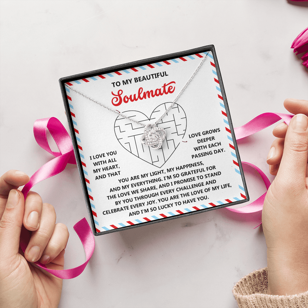 To My Beautiful Soulmate Necklace, Valentine Gift For Wife From Husband, Valentine Day For Wife, Valentine Presents For Women, Valentine's For Her