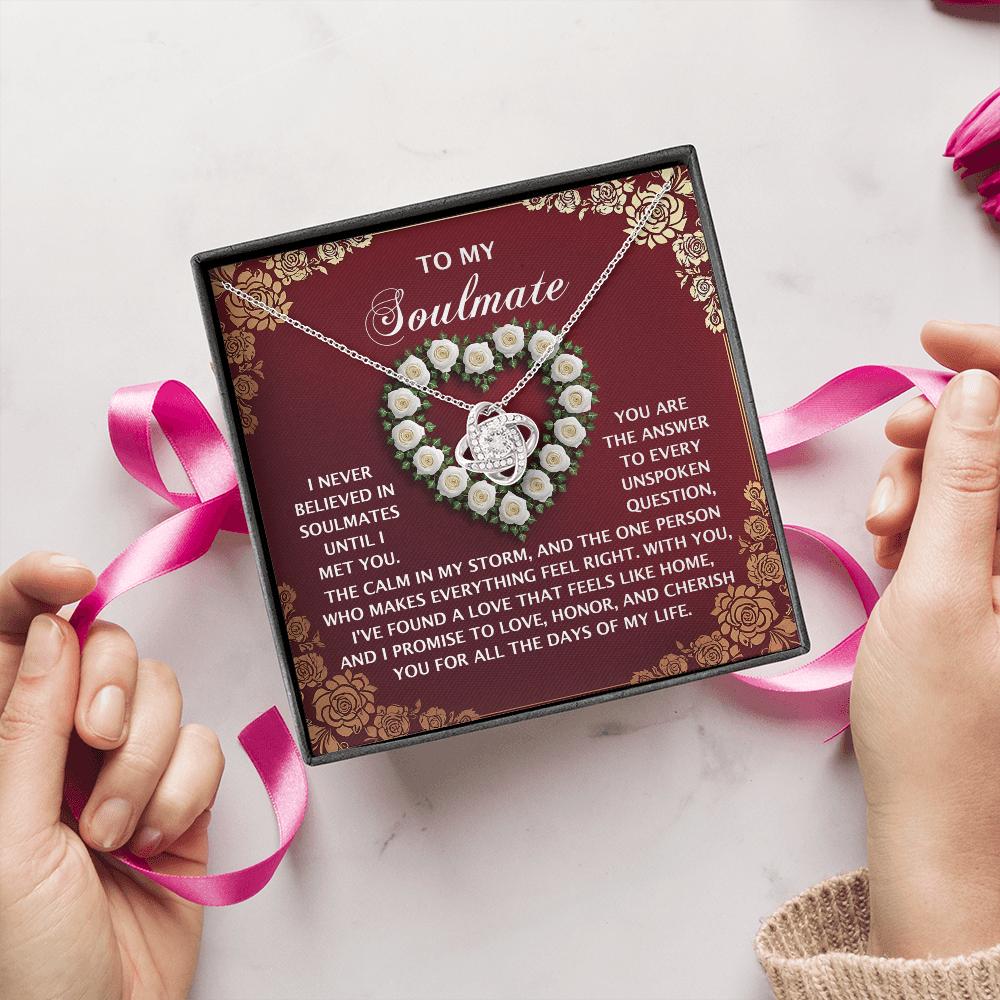 To My Soulmate Necklace, Valentine Gift For My Wife, Valentine Gifts For Her Romantic, Valentine Gifts For Husbands From Wife, Valentine For Her Gift