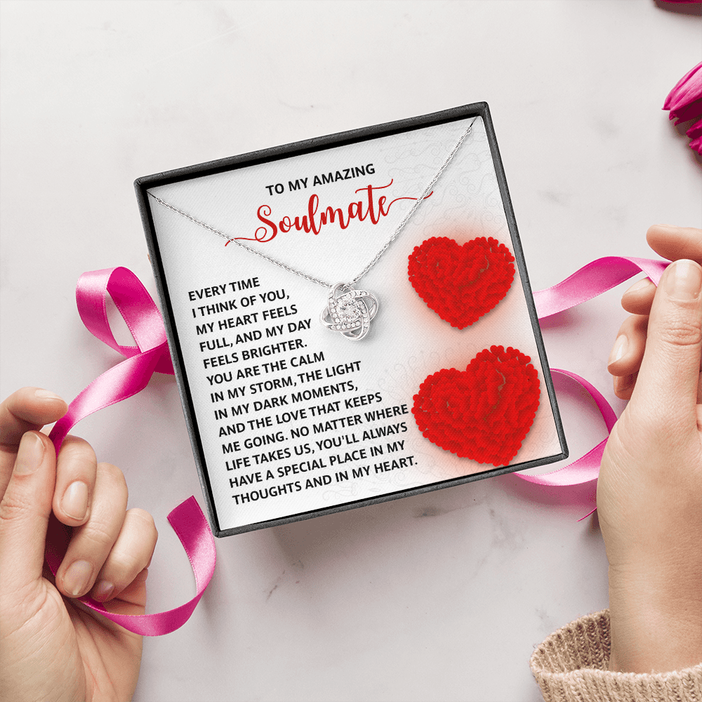 To My Amazing Soulmate Necklace, Gift Necklace For Girlfriend, San Valentine Gift For Her, Valentine Birthday Gifts, Jewelry Gifts For Girlfriend