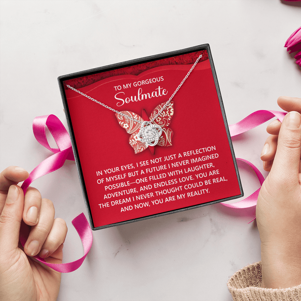 To My Gorgeous Soulmate Necklace, Valentine's Necklace For Her, Women's Valentine's Day Gifts, Valentine For Her Gift, Necklace For Valentine's Day