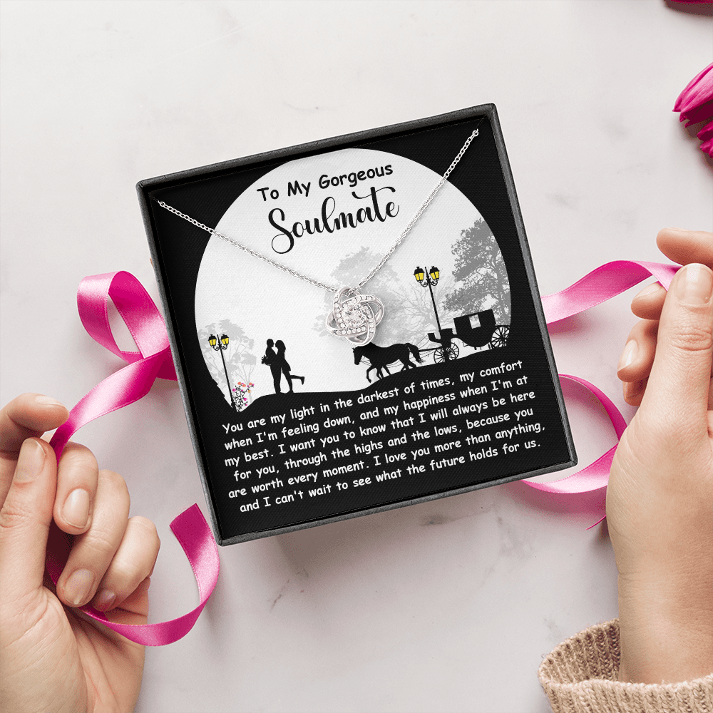To My Gorgeous Soulmate Necklace, Necklace For Your Girlfriend, Valentine's Day Gifts For Women, Valentines Day Necklace For Girlfriend