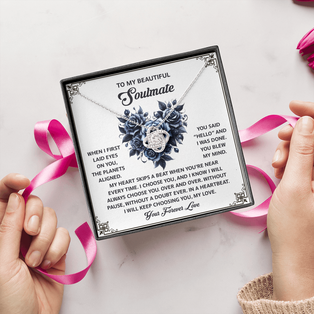 To My Beautiful Soulmate Necklace, Necklace For Valentine's Day, Valentine Gifts For My Wife, Women's Valentine's Day Gifts, Valentine Gifts For Her