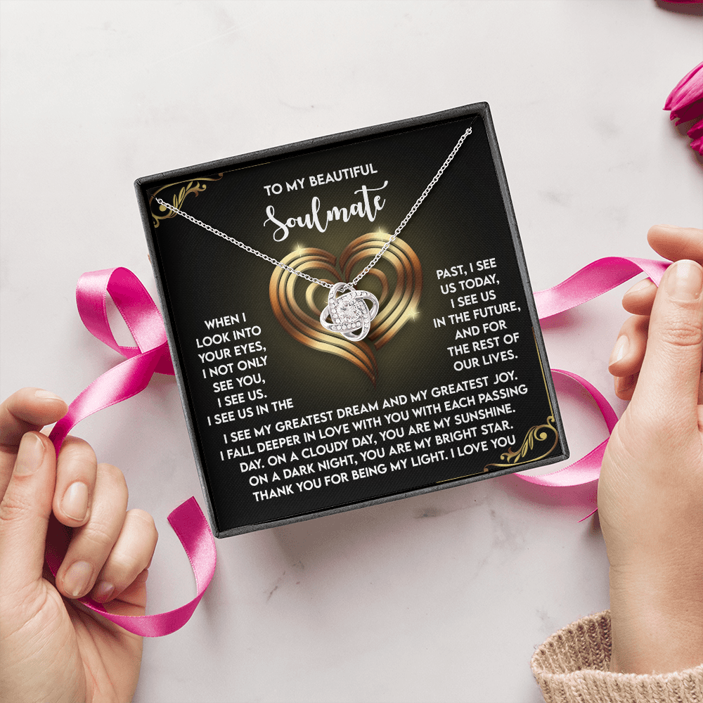 To My Beautiful Soulmate Necklace, Valentine Gifts For Women, Valentine's Day Gift Wife, Valentine Birthday Gifts, Valentine Gift For Wife
