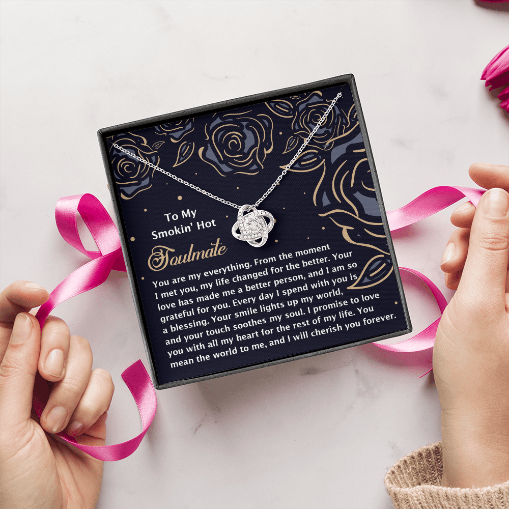 To My Smokin' Hot Soulmate Necklace, Valentine's Necklace For Her, Valentine Gifts For Husbands From Wife, Valentine's Gift For Wife