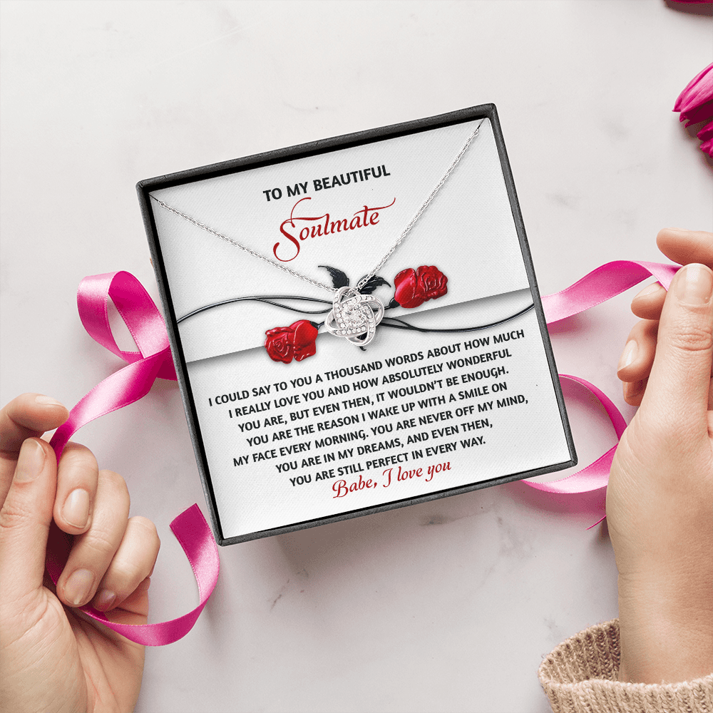 To My Beautiful Soulmate Necklace, Girlfriend Birthday Gifts For Women, Valentine Jewelry For Women, Best Girlfriend Gifts For Women