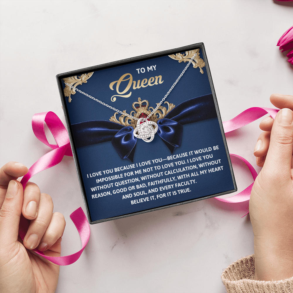 To My Queen Necklace, Valentine Jewelry For Women, Valentine Gift For Wife, Great Valentine Gifts For Her, Valentine Gift For Wife From Husband