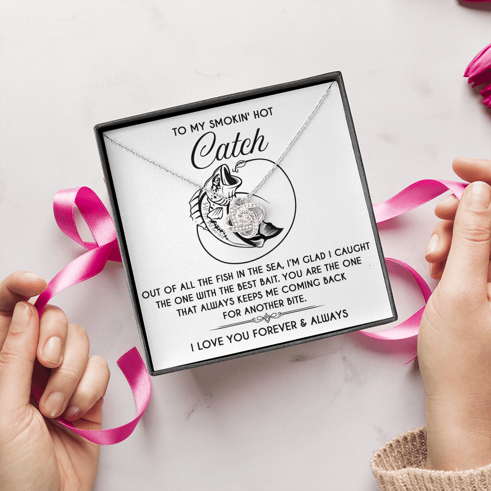 To My Smokin' Hot Catch Necklace, Soulmate Necklace For Her, Valentine Card For Wife Romantic, Best Valentine Gift For Wife, Valentine Day For Wife