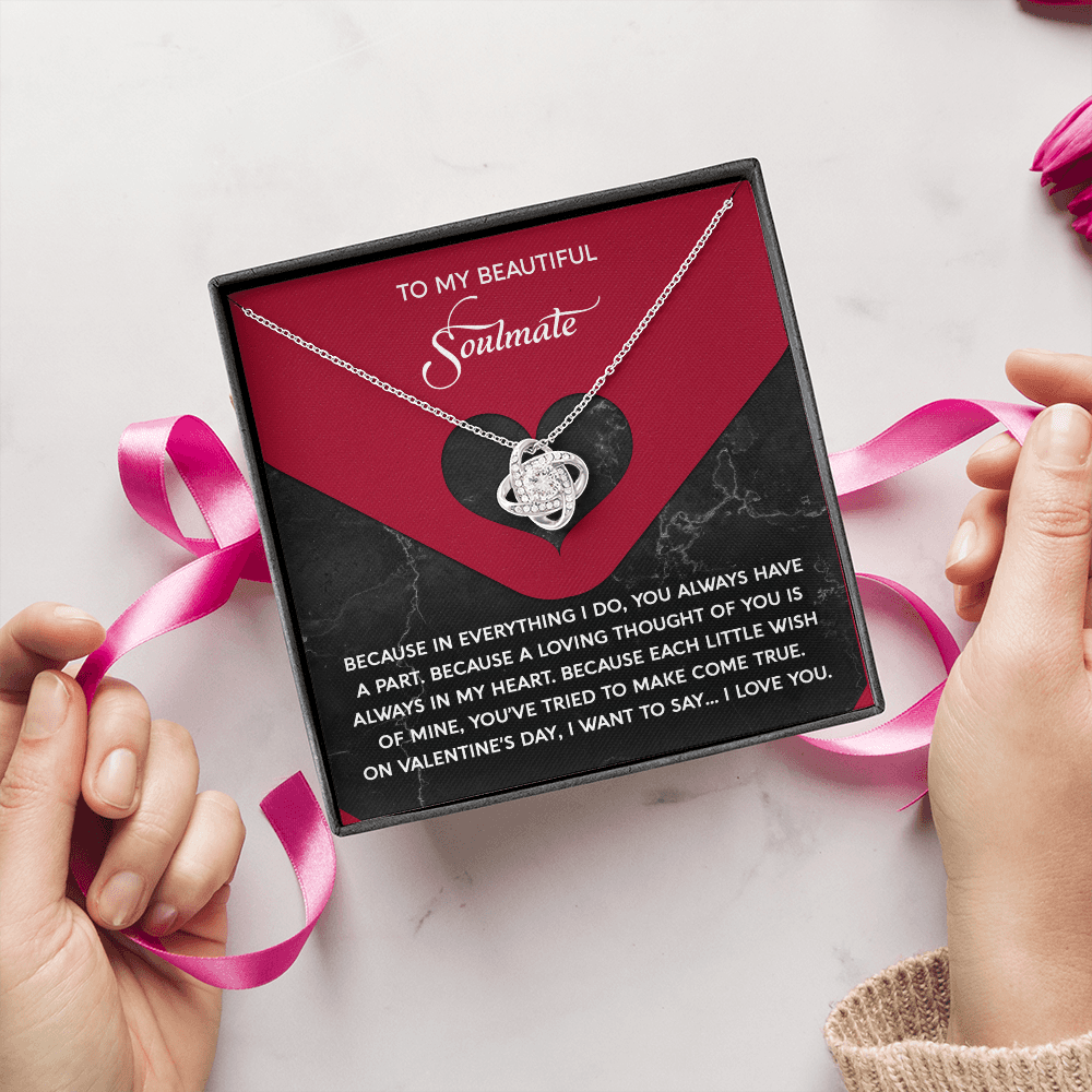 To My Beautiful Soulmate Necklace, Unique Valentine Gifts For Her, Valentine Birthday Gifts, My Soulmate Gifts For Her, Valentine Jewelry For Women