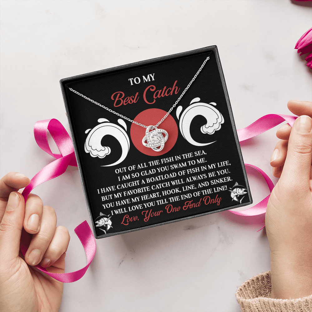 To My Best Catch Necklace, Best Valentine Gifts For Wife, Valentine Gifts For Husbands From Wife, Necklace For Valentine's Day, Valentine's Day Gifts