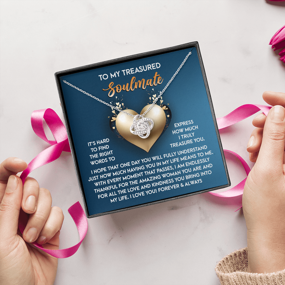 To My Treasured Soulmate Necklace, Valentine Gifts For Women, Valentine Jewelry For Women, Romantic Valentine's Day Gift, Valentine For Her Gift