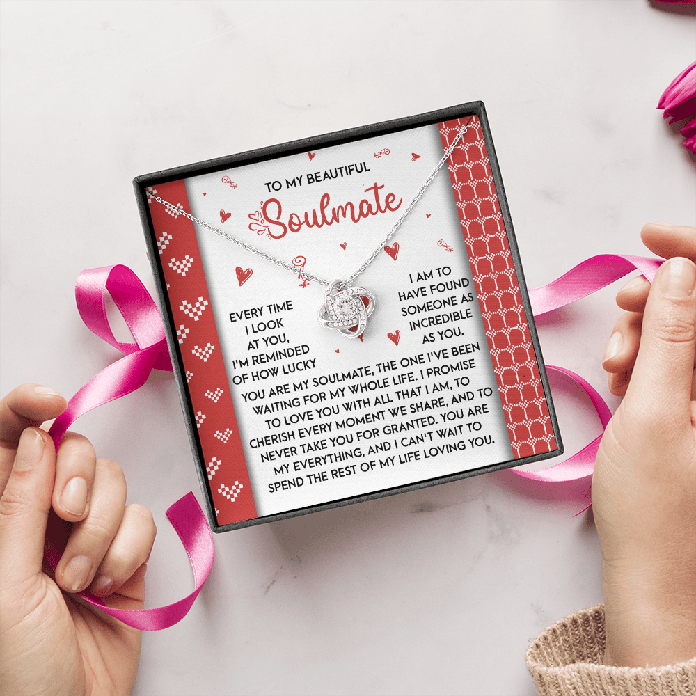 To My Beautiful Soulmate Necklace, Valentines Gifts For Girlfriend, To My Soulmate Necklace For Women Funny, Special Gifts For Girlfriend