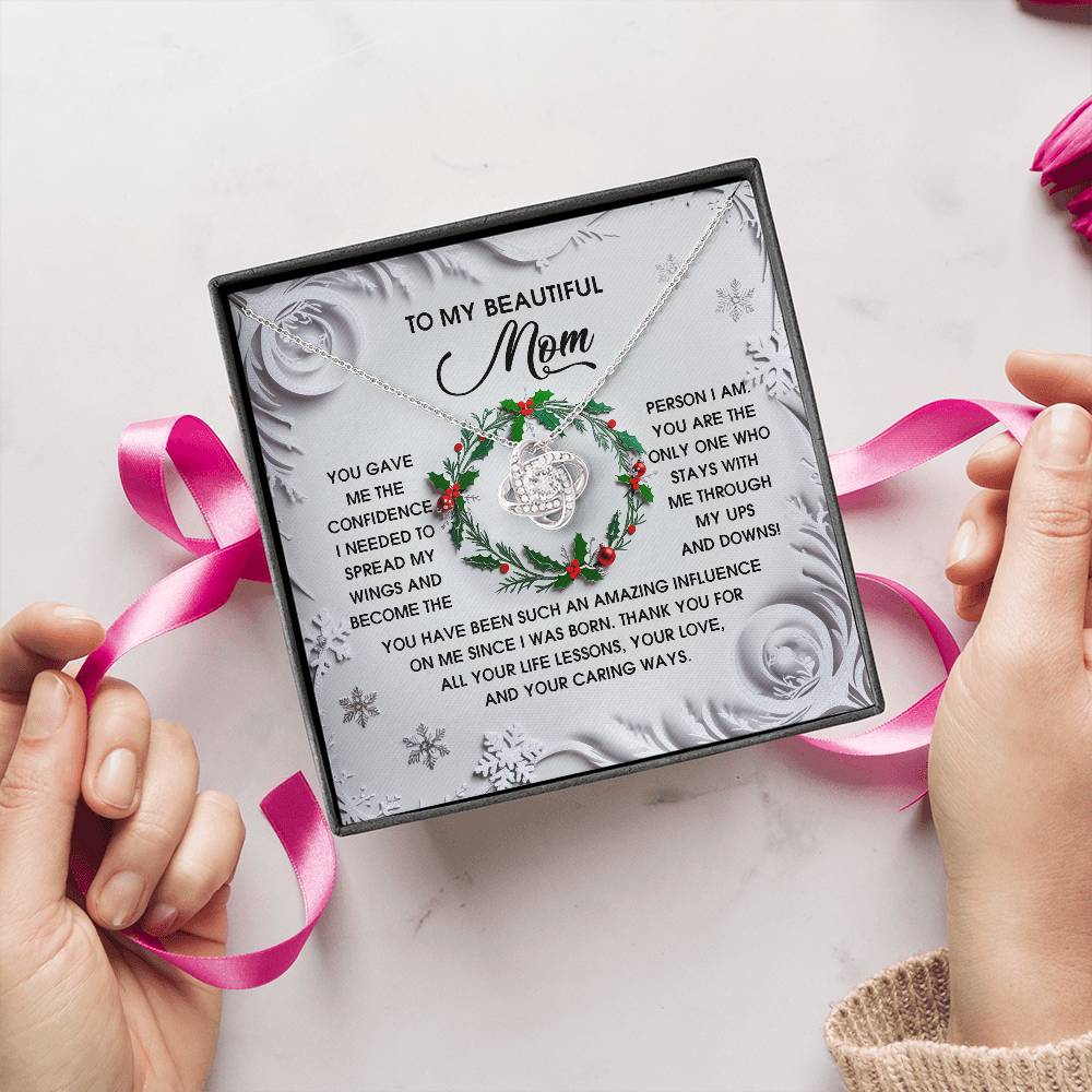To My Beautiful Mom Necklace, Christmas Gifts For Mom From Son, Mom Gifts For Christmas From Daughter, Jewelry For Mom Christmas