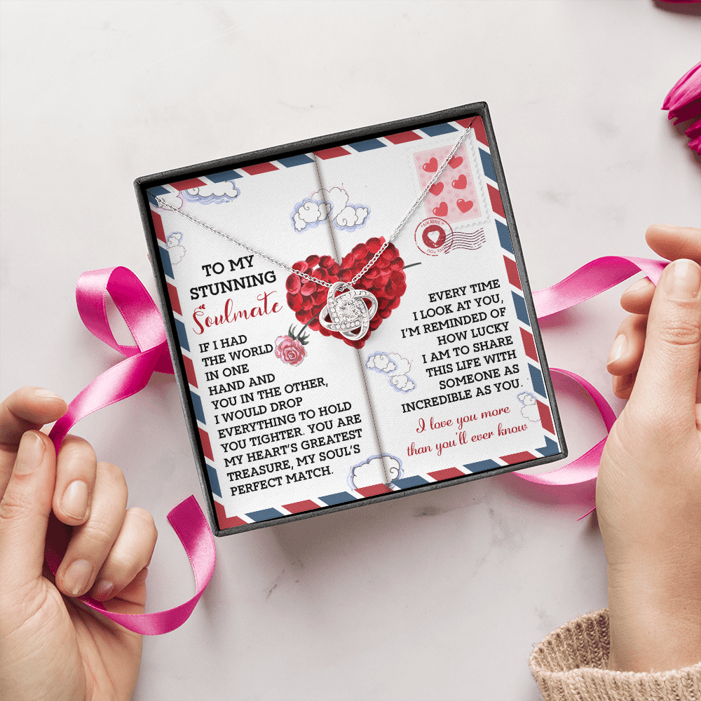 To My Stunning Soulmate Necklace, Gifts For Her Birthday Girlfriend, Necklace For Valentine's Day, Valentine Day For Wife, Love Gifts For Girlfriend