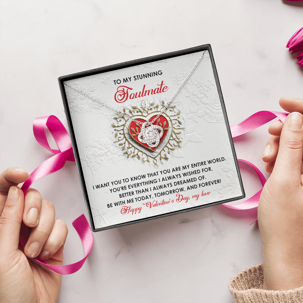 To My Stunning Soulmate Necklace, Girlfriend Birthday Gifts For Her, Valentine Gift For My Wife, Valentine Gifts For Her Romantic