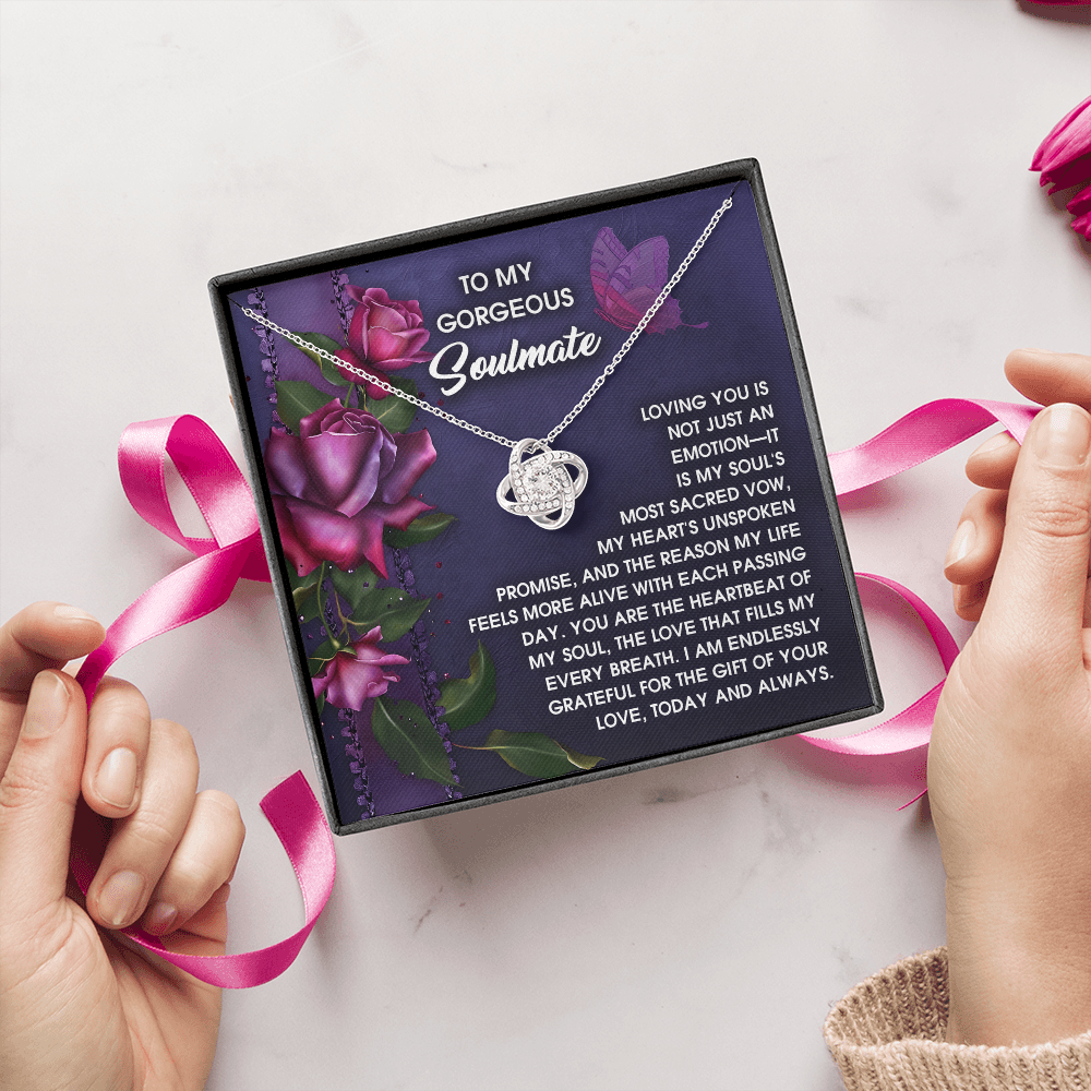 To My Gorgeous Soulmate Necklace, Best Christmas Gift For Girlfriend, My Soulmate Necklace For Her, To My Wife Valentine's Day Gift
