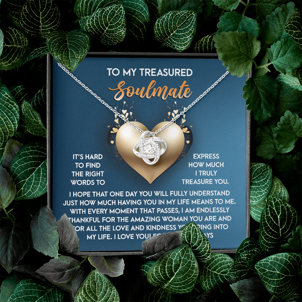 To My Treasured Soulmate Necklace, Valentine Gifts For Women, Valentine Jewelry For Women, Romantic Valentine's Day Gift, Valentine For Her Gift