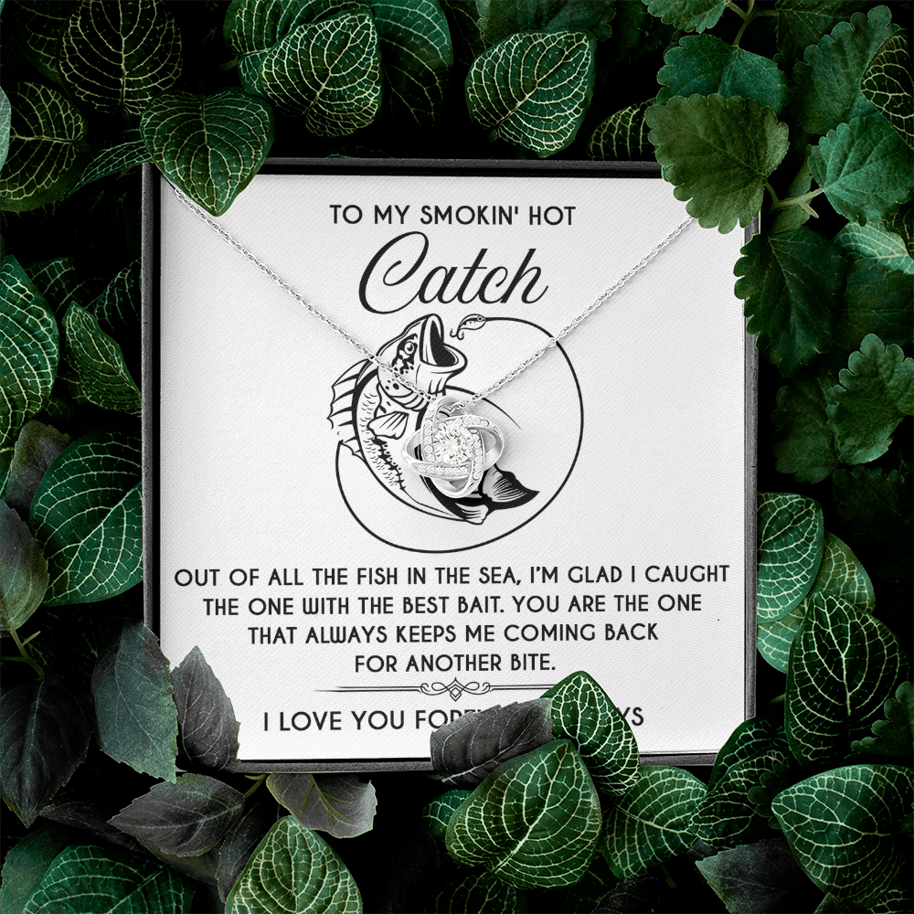 To My Smokin' Hot Catch Necklace, Soulmate Necklace For Her, Valentine Card For Wife Romantic, Best Valentine Gift For Wife, Valentine Day For Wife