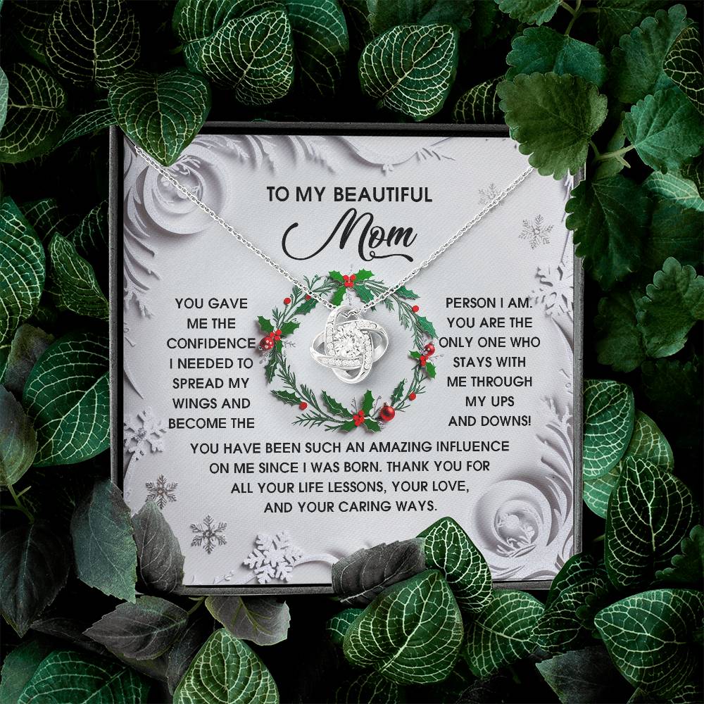 To My Beautiful Mom Necklace, Christmas Gifts For Mom From Son, Mom Gifts For Christmas From Daughter, Jewelry For Mom Christmas