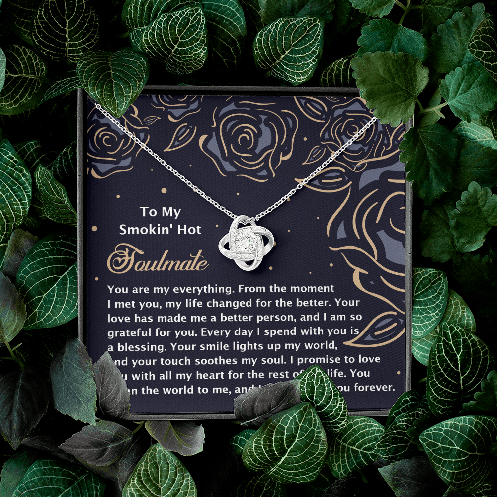 To My Smokin' Hot Soulmate Necklace, Valentine's Necklace For Her, Valentine Gifts For Husbands From Wife, Valentine's Gift For Wife